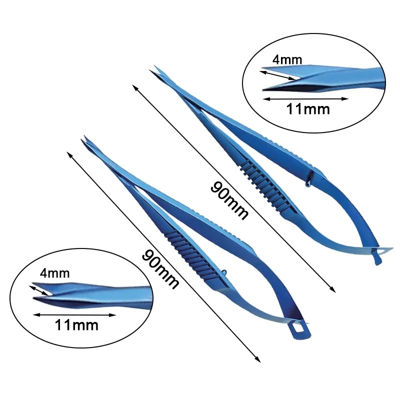 

Two Types Iris Scissors Curved Straight Scissors Titanium Alloy Ophthalmic Instrument