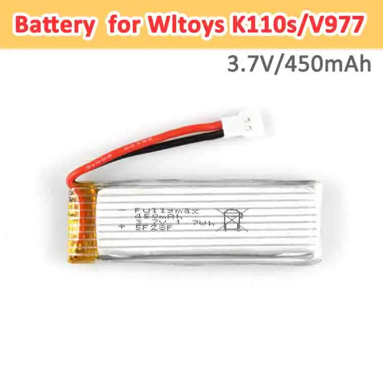 

Original Wltoys Battery 3.7V 450mAh Lipo Battery V.2.977.006 Spare Part for XK K110 V930 V966 V977 RC Helicopter Spare Part