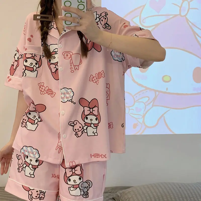 2022 New Kawaii Sanrios T-Shirt Kuromi My Melody Cinnamoroll Cartoon Girl Heart Print Summer Pajamas Homewear Set Gift for Girls
2022 New Kawaii Sanrios T-Shirt Kuromi My Melody Cinnamoroll Cartoon Girl Heart Print Summer Pajamas Homewear Set Gift for Girls
