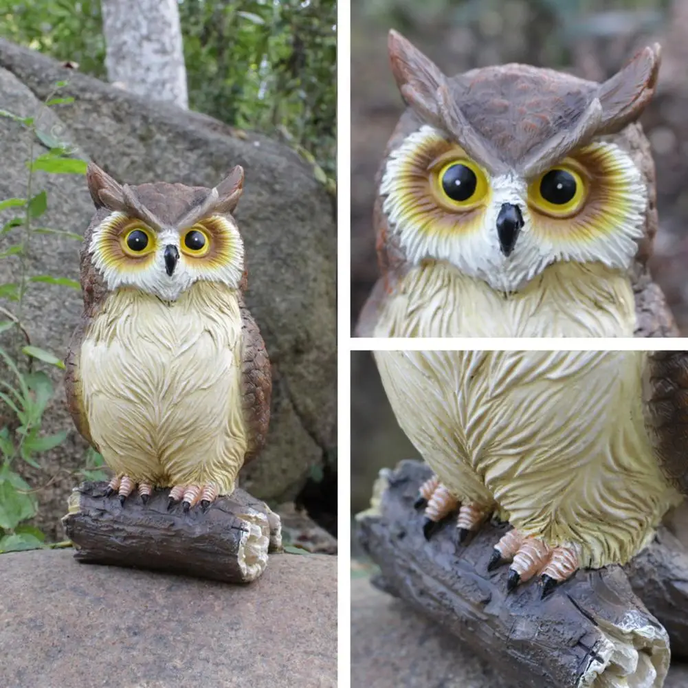 

Resin Owl Sculpture Garden Decoration Realistic Owl Statue Home Decor Adorable Desktop Figurine Art Craft Sculpture for Owl