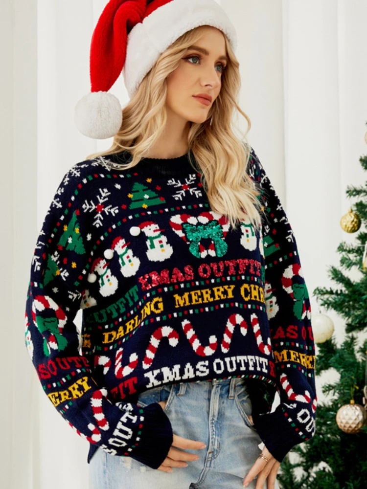 Sweaters for Women 2023 Loose Fit Warm Thick Winter Long Sleeve Top Christmas Tree Festival O-neck Pullover Knit Sweater Women
Sweaters for Women 2023 Loose Fit Warm Thick Winter Long Sleeve Top Christmas Tree Festival O-neck Pullover Knit Sweater Women