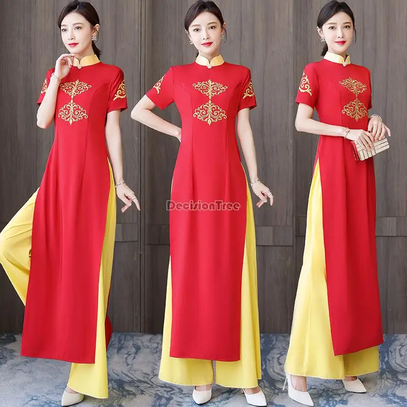2024 chinese folk style aodai dress vietnam chiffon women aodai dress+pants set lady elegant cheongsam dress elegant party dress
2024 chinese folk style aodai dress vietnam chiffon women aodai dress+pants set lady elegant cheongsam dress elegant party dress