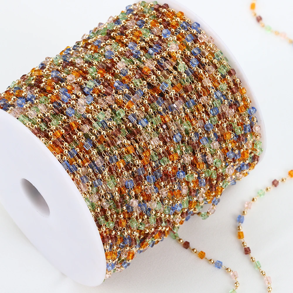 1 Meter Colorful Cube Crystal Chain Beaded Bulk Chain for Jewelry Making DIY Choker Necklace Bracelets Fashion Women Accessories
1 Meter Colorful Cube Crystal Chain Beaded Bulk Chain for Jewelry Making DIY Choker Necklace Bracelets Fashion Women Accessories