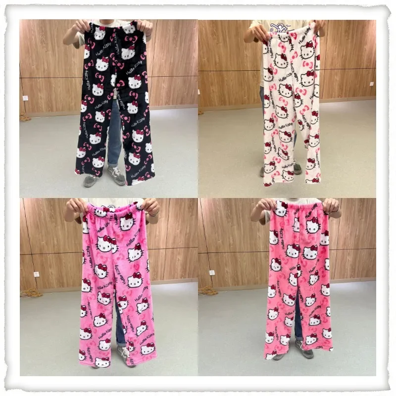 Hello Kitty Sanrio Flannel Pajamas Black Women's Warm Woolen Cartoon Casual Home Pants in Autumn Winter Fashion Trousers Gift
Hello Kitty Sanrio Flannel Pajamas Black Women's Warm Woolen Cartoon Casual Home Pants in Autumn Winter Fashion Trousers Gift