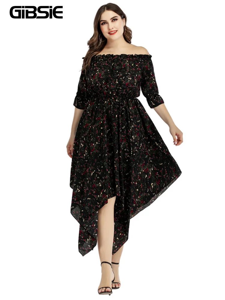 GIBSIE Floral Print Off The Shoulder Beach Dress Summer Women Holiday Casual Long Dresses Plus Size Half Sleeve Asymmetrical New
GIBSIE Floral Print Off The Shoulder Beach Dress Summer Women Holiday Casual Long Dresses Plus Size Half Sleeve Asymmetrical New