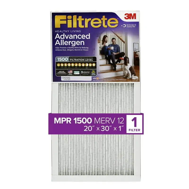 , 20x30x1, MERV 12, Advanced Allergen Reduction HVAC Furnace Air Filter, Captures Allergens, Bacteria, Viruses, 1500 MPR, 1 Filt
, 20x30x1, MERV 12, Advanced Allergen Reduction HVAC Furnace Air Filter, Captures Allergens, Bacteria, Viruses, 1500 MPR, 1 Filt