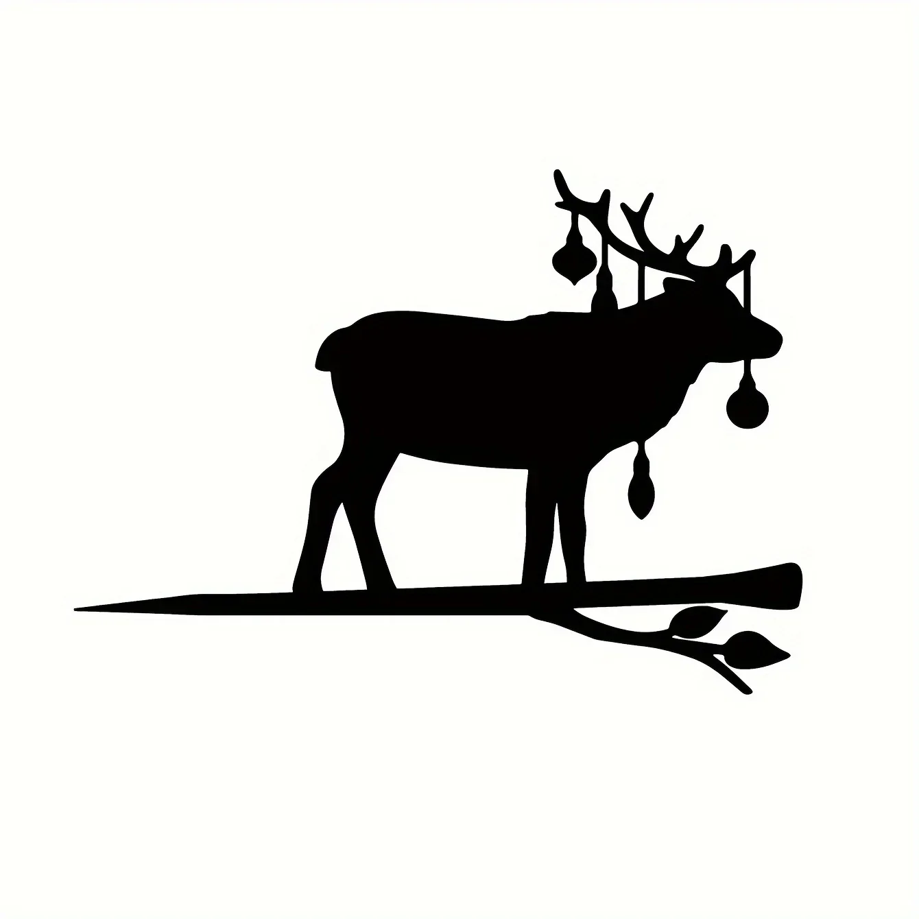 

CIFBUY Deco Elk Christmas on Branch Iron Art Silhouette Metal Wall Decoration Home Garden Decor Yard Patio Outdoor Statue Stake