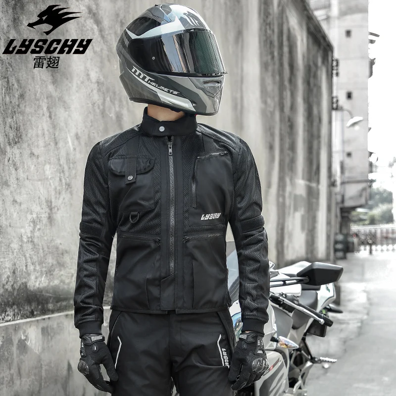 

Мужская Летняя мотоциклетная куртка LYSCHY, вентилируемая дышащая сетчатая охлаждающая защитная одежда, одежда для езды на мотоцикле