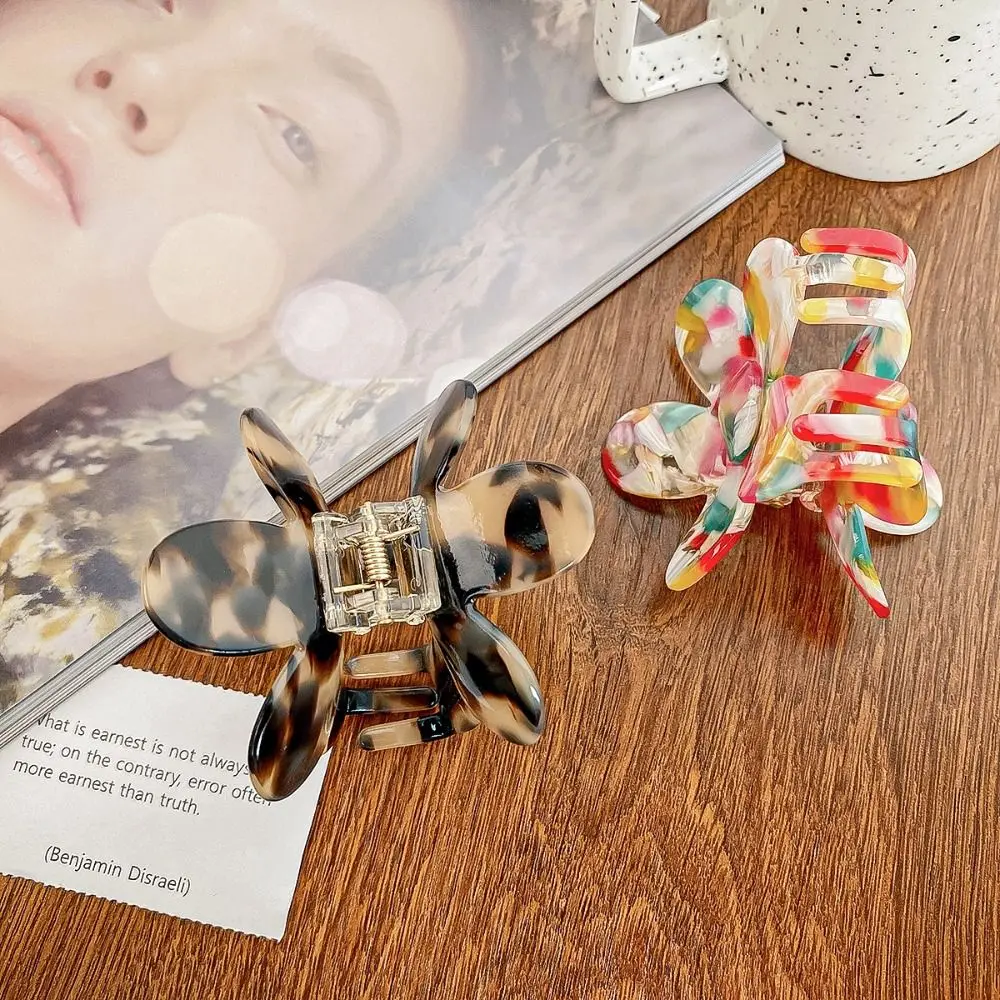 

Small Size Acetic Acid Hair Claw Multicolor Korean Style Geometry Shark Clip Hair Accessories Hairpin Flower Hair Crab Clip