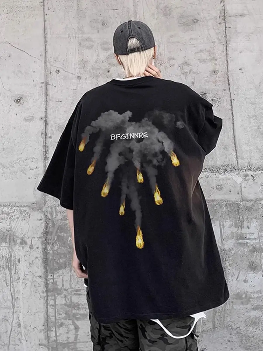 Pure cotton Korean high street hip hop short sleeved T-shirt men design loose large size casual round neck half sleeved T-shirt
Pure cotton Korean high street hip hop short sleeved T-shirt men design loose large size casual round neck half sleeved T-shirt