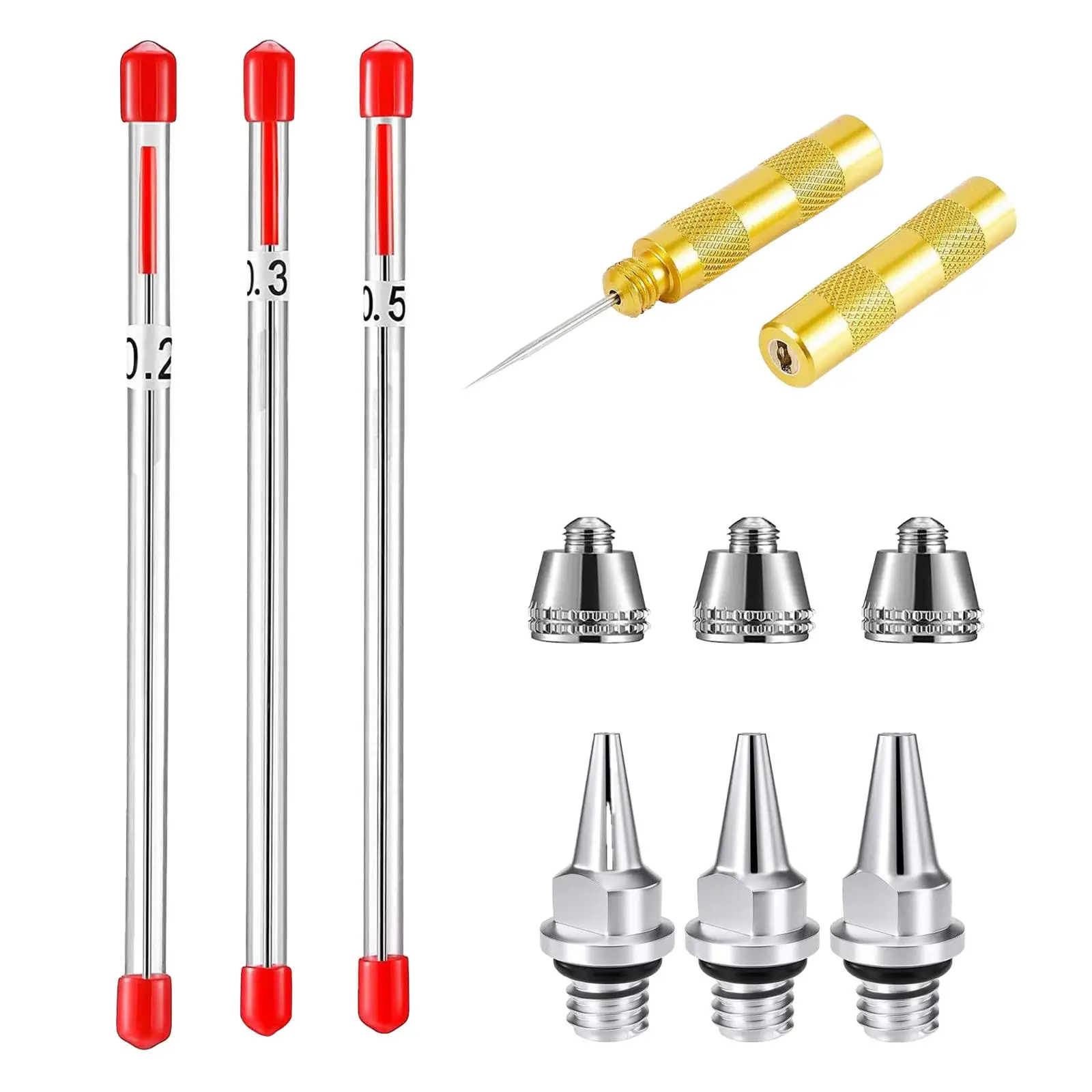 

Airbrush Cleaning Tool Metal Multifunctional Easy to Use Spray Cleaning Tools for Auto Parts Cleaning Remove Nozzle Paint Dirty