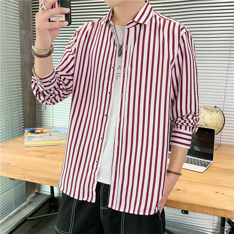 2024 Spring Autumn New Men's Striped Long Sleeve Shirts Male Loose Casual Blouses Men Fashion Turn-down Collar Shirt H778
2024 Spring Autumn New Men's Striped Long Sleeve Shirts Male Loose Casual Blouses Men Fashion Turn-down Collar Shirt H778