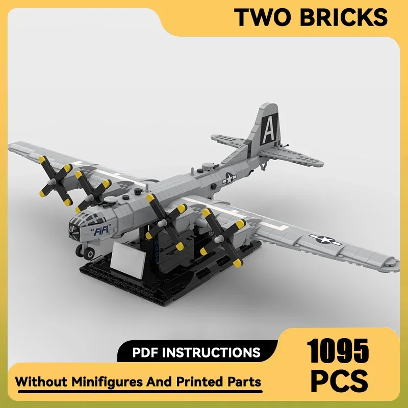 

Military Fighter Model Moc Building Bricks 1:72 B-29 Superfortres Technology Modular Blocks Gift Christmas Toys DIY Set Assembly