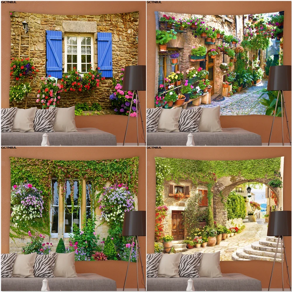 

Гобелен с пейзажем уличные растения цветы пейзаж гостиная спальня гобелены хиппи садовый фон настенные скатерти Декор