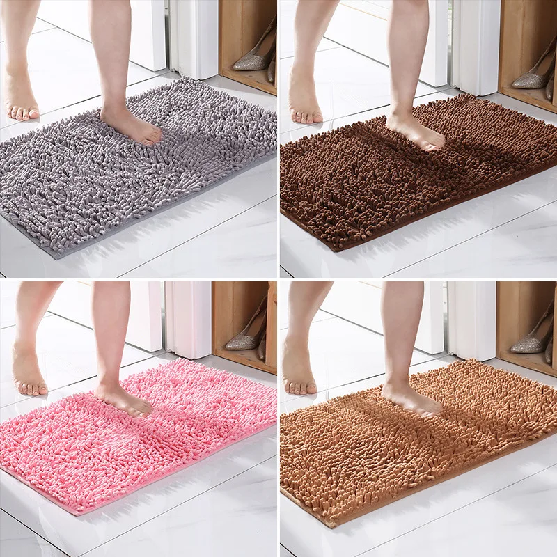 

New Chenille Floor Mats Kitchen Water-absorbent Non-slip Mat Colorful Room Decor Carpets Bathroom Entry Dirt-resistant Foot Mat