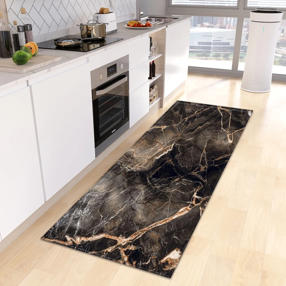 

Marble Kitchen Rug Hallway Entrance Doormat Home Living Room Children Bedroom Floor Decor Carpet Bathroom Door Non-Slip Foot Mat