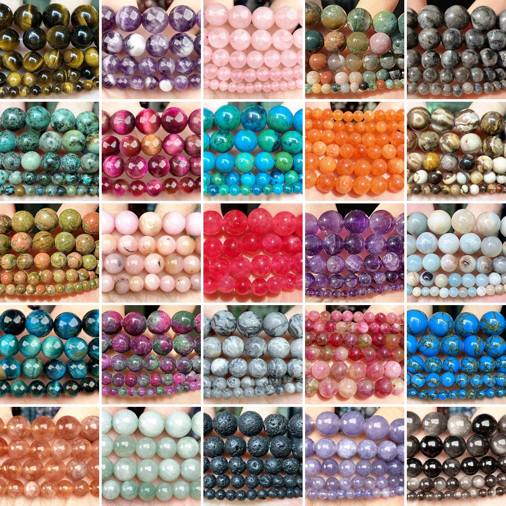 Natural Stone Beads 4-10mm Lava Tiger Eye Turquoises Agates Loose Round Spacer Beads for Jewelry Making DIY Bracelet Accessories
Natural Stone Beads 4-10mm Lava Tiger Eye Turquoises Agates Loose Round Spacer Beads for Jewelry Making DIY Bracelet Accessories