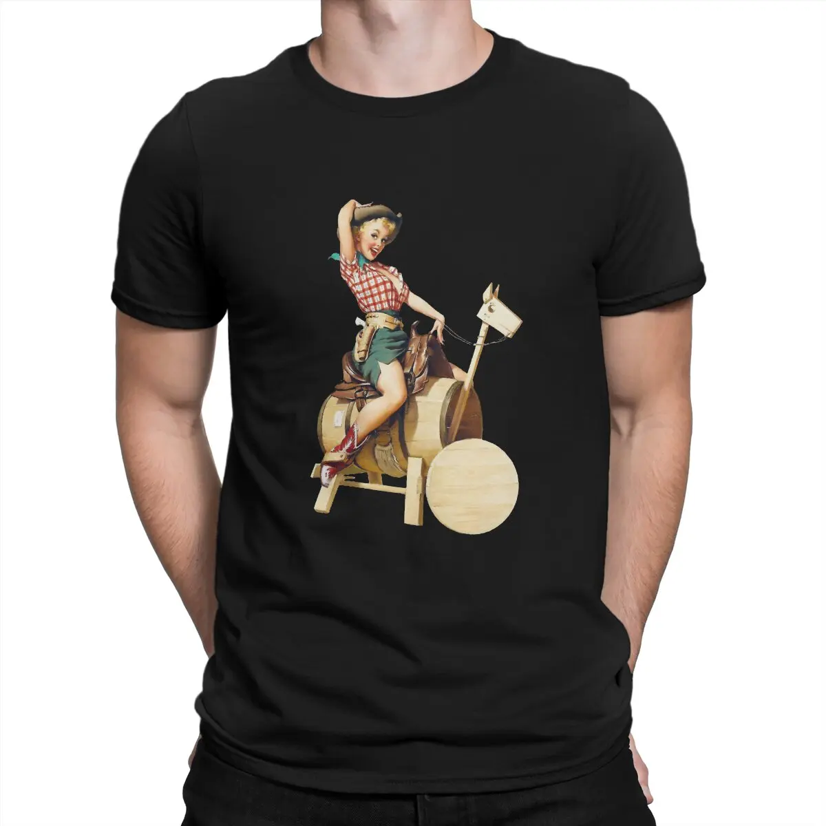 Vintage Pin Up Girl Cowgirl Polyester T Shirt Harajuku Fashion Men's Tshirt O-Neck Streetwear
Vintage Pin Up Girl Cowgirl Polyester T Shirt Harajuku Fashion Men's Tshirt O-Neck Streetwear