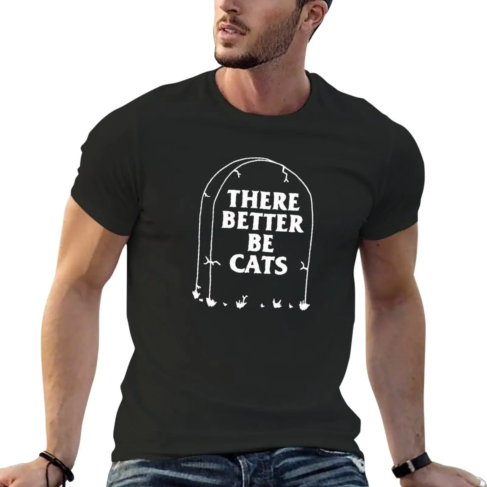 

There Better Be Cats Tombstone T-Shirt cute clothes korean fashion T-shirt men