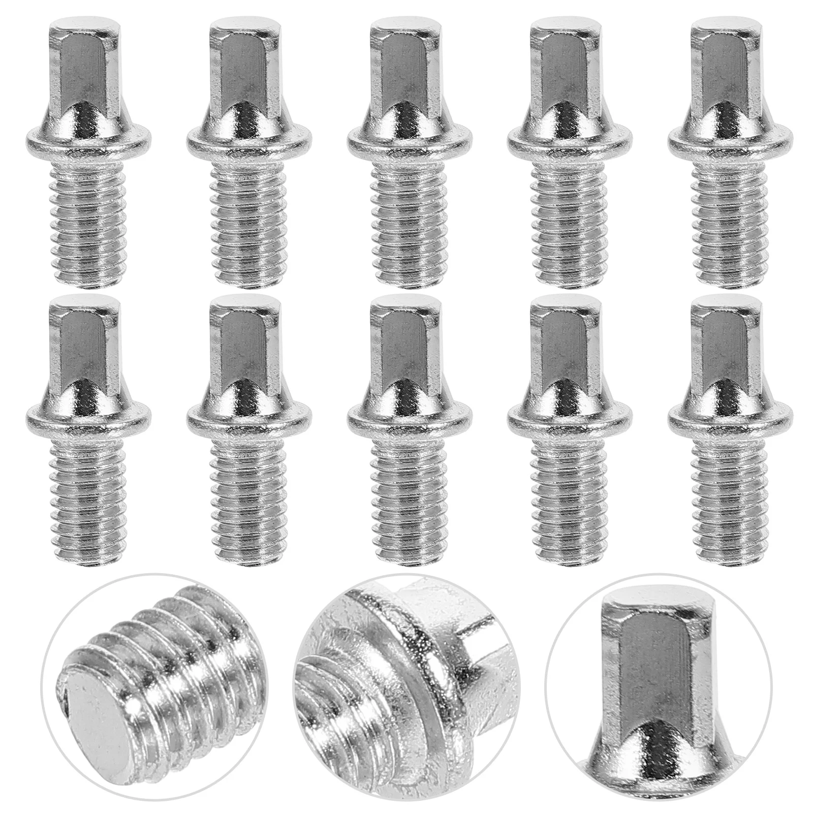 

10 Pcs Drum Screw Fittings Screws Bolts for Pedal Shaft Hardware Accessories Bass Key Silver Plated Iron Jazz