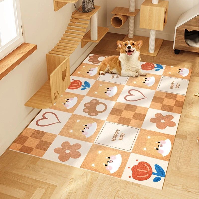 

Cute Animal Kitchen Carpets Cartoon Pet Carpet Waterproof Oil-proof Rug Anti-scratch Wear-resistant No-wash Balcony PVC Rugs 양탄자