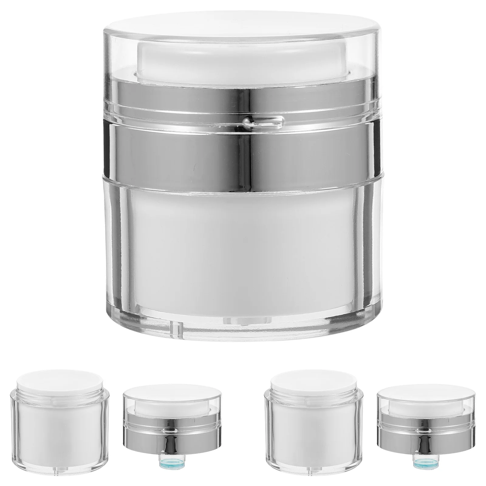 

3 Pcs Press Cream Jar Multipurpose Pump Jars Empty Lotion Container Lip Balm Containers Airless Pp Sub Bottle Travel Creami