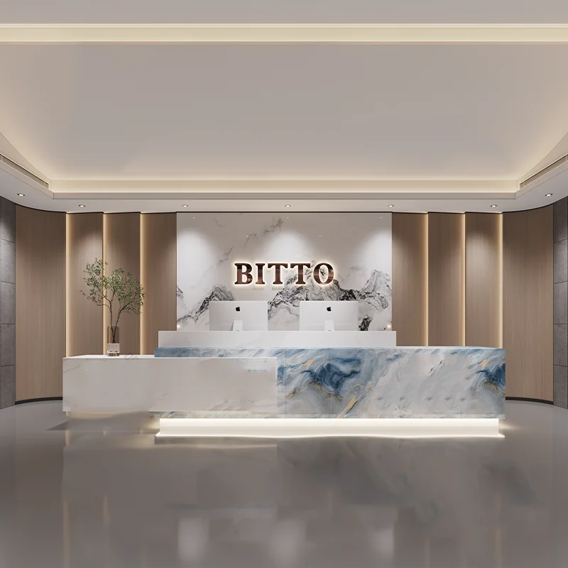 

Hotel Modern Salon Reception Desks Beauty Bar Clinic Cashier Counter Desk Retail Shop Mostrador Oficina Commercial Furniture