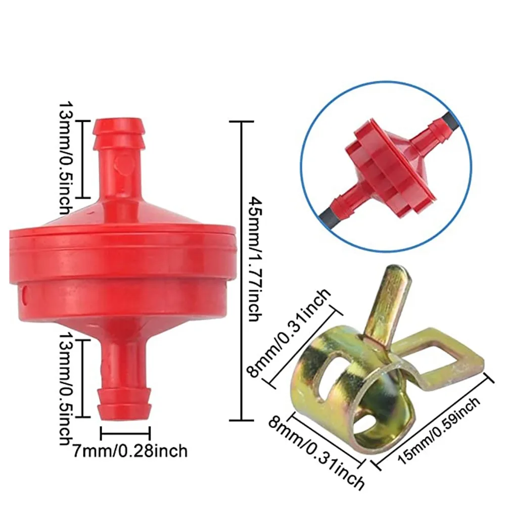 Replacement High Quality New Inline Fuel Filter Clip Red 1/4inch 10pcs Filter+20pcs Clips Accessories Hose Clamps For Lawn Mower
Replacement High Quality New Inline Fuel Filter Clip Red 1/4inch 10pcs Filter+20pcs Clips Accessories Hose Clamps For Lawn Mower