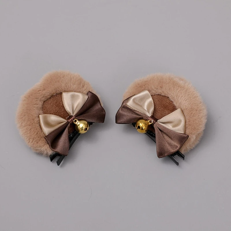 N80C Handmade Faux Fur Round Bear Ears Hair Clip Sweet Double Bowknot Plush Animal Hairpins Anime Cosplay
N80C Handmade Faux Fur Round Bear Ears Hair Clip Sweet Double Bowknot Plush Animal Hairpins Anime Cosplay