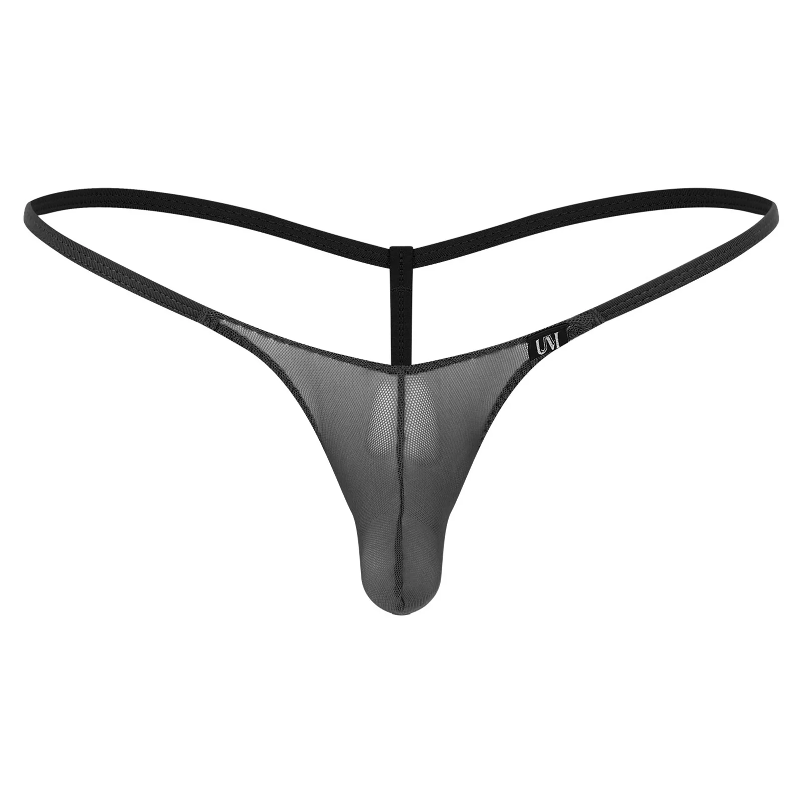 

Men Underwear Thongs See Through Male Sexy Transparent Bulge Pouch Thong Sheer Panties Low Waist Mesh Gay G-string Underpants