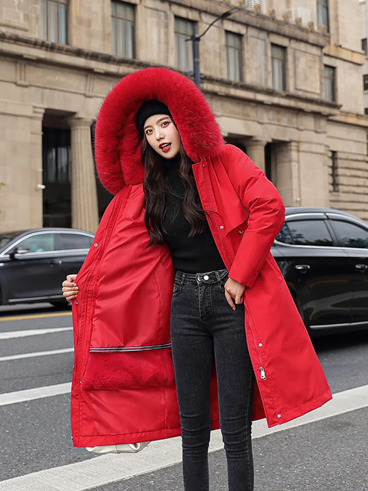 Winter Jackets Women X-Long Parkas Thick Loose Hooded Down Jacket Parkas Big With Fur Collar Warm Coat Women
Winter Jackets Women X-Long Parkas Thick Loose Hooded Down Jacket Parkas Big With Fur Collar Warm Coat Women