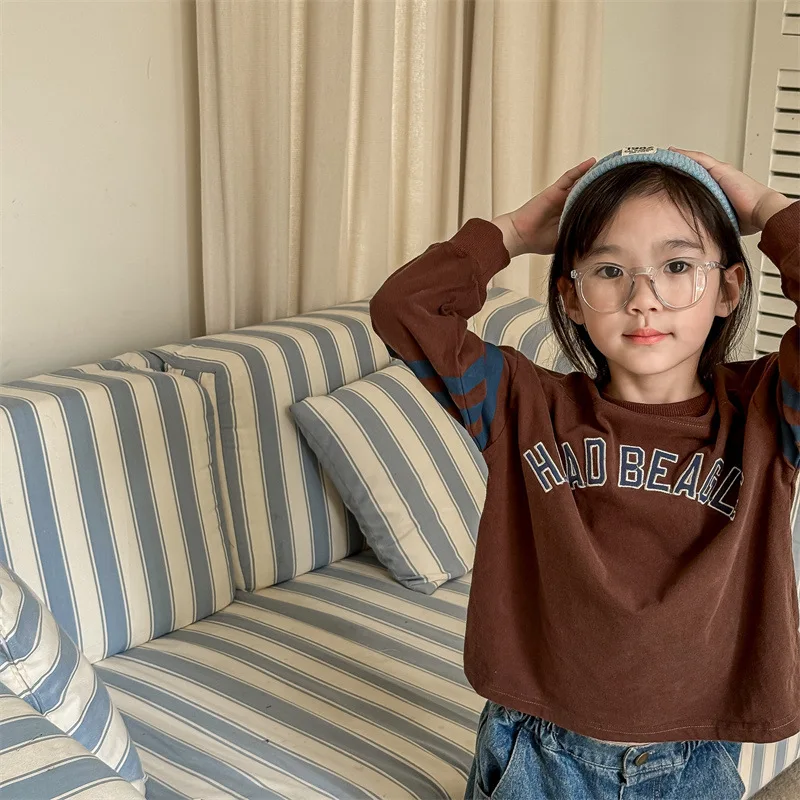 2025 Autumn New Children Long Sleeve T Shirts Boys Girls Letter Embroidery Cotton Tops Kids Casual Sweatshirt Bottoming Shirt 33 S45132ad45d394dfe90d0137f1631c42es