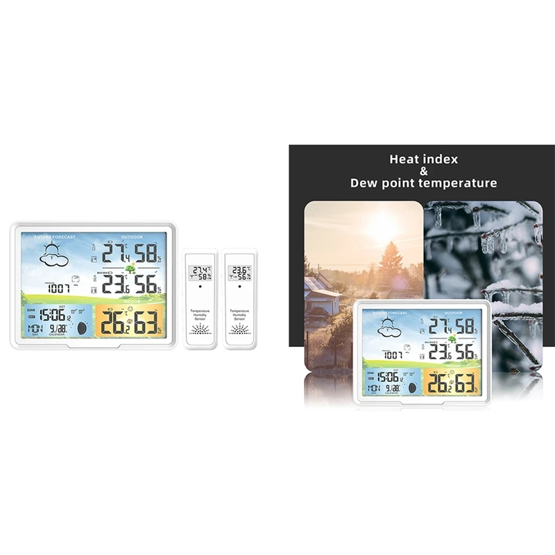 Home Weather Station Clocks Wireless Digital Thermometer Hygrometer Calendars Moon Phase Snooze Alarm Clock
Home Weather Station Clocks Wireless Digital Thermometer Hygrometer Calendars Moon Phase Snooze Alarm Clock