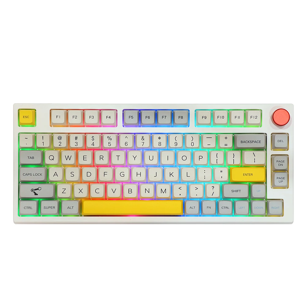 

New Theory TH80 75% Hot Swappable RGB 2.4Ghz/Bluetooth 5.0/Wired Mechanical Keyboard MDA PBT Keycaps Knob Control ANSI ISO