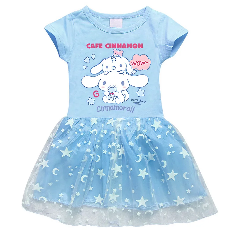 Новинка 2023, платье Sanrio для девочек в Корейском стиле с изображением собаки корицы, летнее Сетчатое платье принцессы с коротким рукавом и мультяшными звездами
Новинка 2023, платье Sanrio для девочек в Корейском стиле с изображением собаки корицы, летнее Сетчатое платье принцессы с коротким рукавом и мультяшными звездами