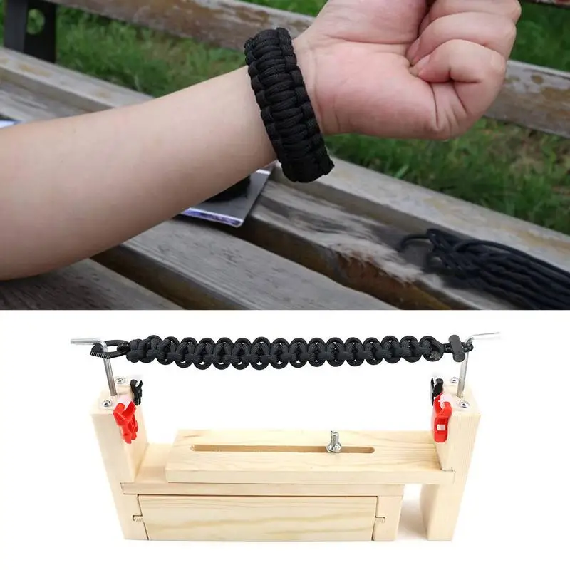 Adjustable Jig Bracelet Maker Wooden Frame Paracord Jig Bracelet Kit With 2 Paracord And 4 Buckles Weaving Braiding DIY Crafting
Adjustable Jig Bracelet Maker Wooden Frame Paracord Jig Bracelet Kit With 2 Paracord And 4 Buckles Weaving Braiding DIY Crafting