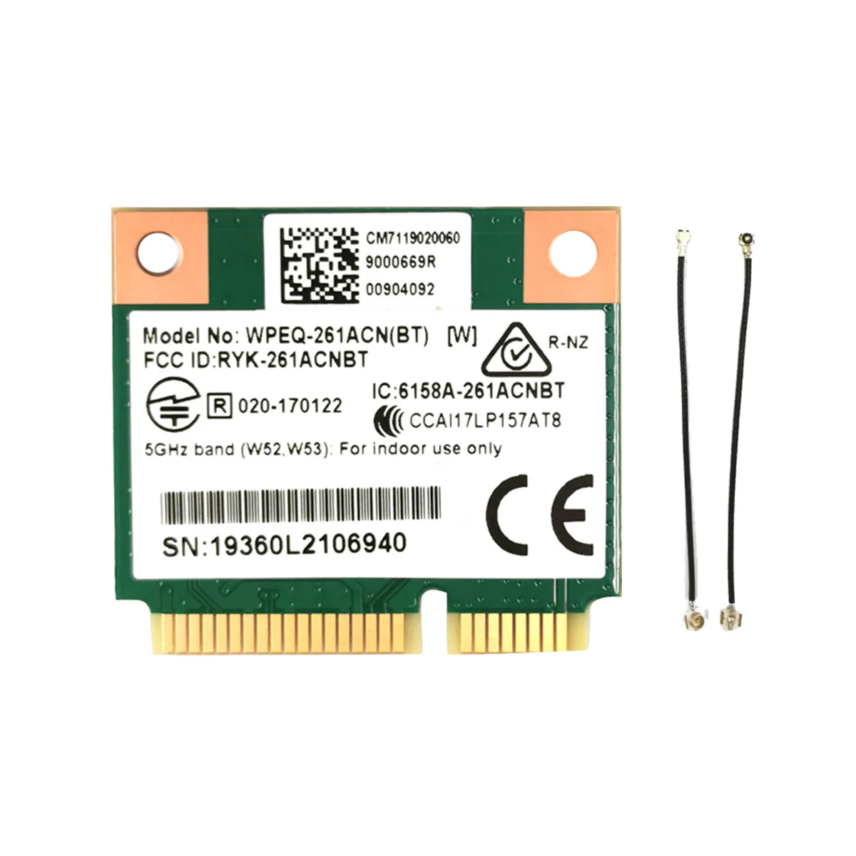 QCA6174 WPEQ-261ACN(BT) WIFI карта + IPEX4 к IPEX1 кабель 802.11AC 867M QCA6174 Bluetooth 4.2 WIFI 5 Mini PCIe карта
QCA6174 WPEQ-261ACN(BT) WIFI карта + IPEX4 к IPEX1 кабель 802.11AC 867M QCA6174 Bluetooth 4.2 WIFI 5 Mini PCIe карта