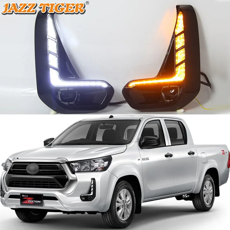 JAZZ TIGER 2PCS Yellow Turn Signal Function 12V Car DRL Lamp LED Daytime Running Light Day light For Toyota Hilux Revo 2020 2021
JAZZ TIGER 2PCS Yellow Turn Signal Function 12V Car DRL Lamp LED Daytime Running Light Day light For Toyota Hilux Revo 2020 2021