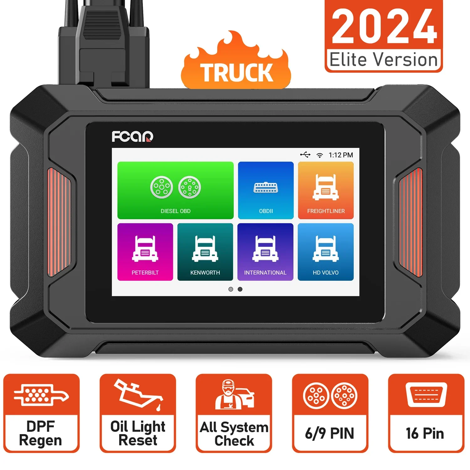 

2024 Fcar F801 Diesel Heavy Duty Truck Diagnostic Tool Professional All System D.PF Regen Oil Reset HD OBD Scanner for Truck Car