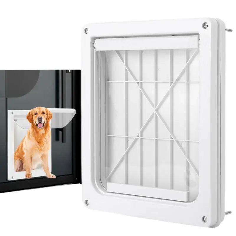 

Dog Door With Sliding Lock Panel Pet Safe Dog Door With Locking Panel Dog Door Transparent Flap Lightweight Pet Safe Dog Door