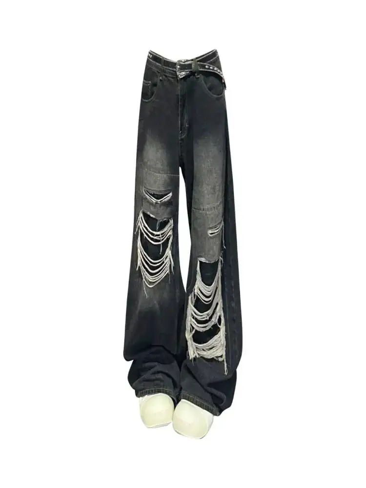 

Женские джинсы Y2k с высокой талией, винтажные прямые мешковатые джинсовые брюки, осень 2022, уличная одежда, корейские модные женские джинсы с широкими штанинами, новинка