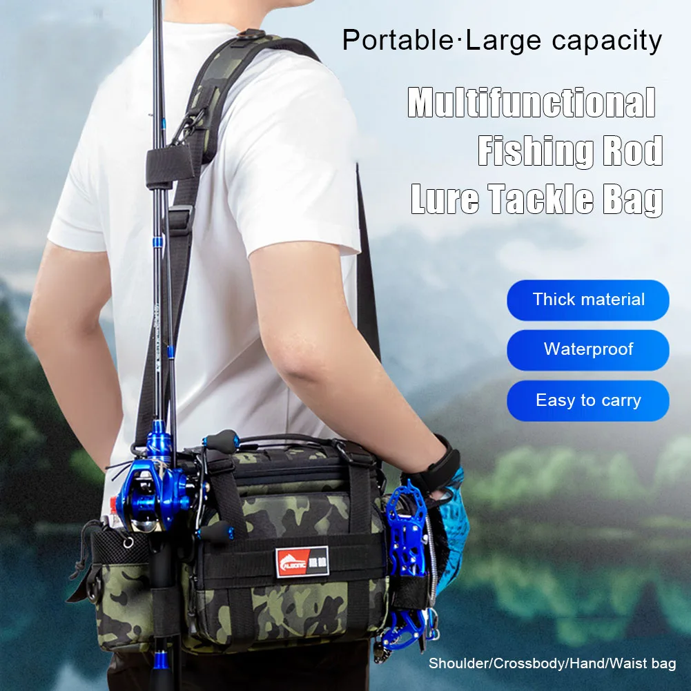 Multifunction Fishing Tackle Bag Waterproof Oxford Storage Bag Fishing Rod Holder Travel Shoulder Bag Backpack for Lure Hook Kit
Multifunction Fishing Tackle Bag Waterproof Oxford Storage Bag Fishing Rod Holder Travel Shoulder Bag Backpack for Lure Hook Kit