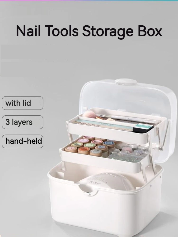 New Nail Tools Storage Box 3 Layers Plastic Anti-dust Nail Polish Organizer Large Capacity Manicure Accessories Container
New Nail Tools Storage Box 3 Layers Plastic Anti-dust Nail Polish Organizer Large Capacity Manicure Accessories Container