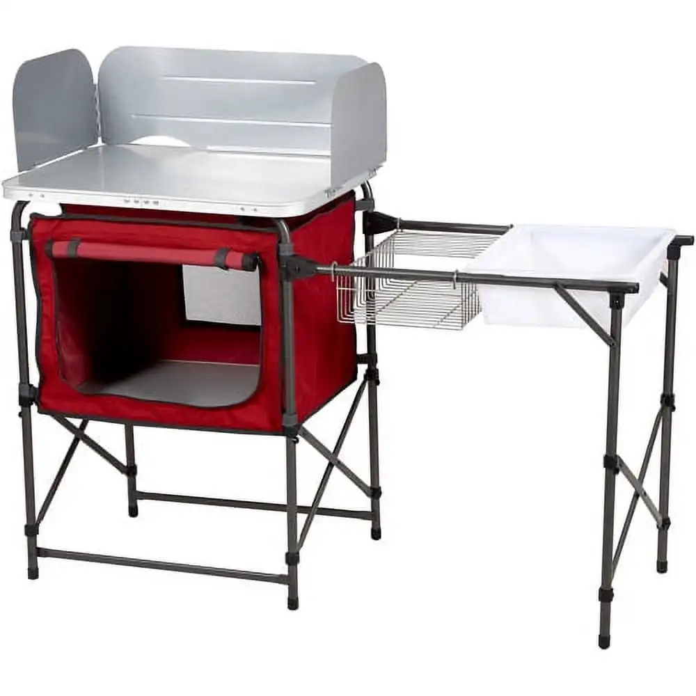 Ozark Trail Deluxe Camping Kitchen with Storage, Silver and Red, 31" Height x 13" Width x 8.25" Length
Ozark Trail Deluxe Camping Kitchen with Storage, Silver and Red, 31" Height x 13" Width x 8.25" Length