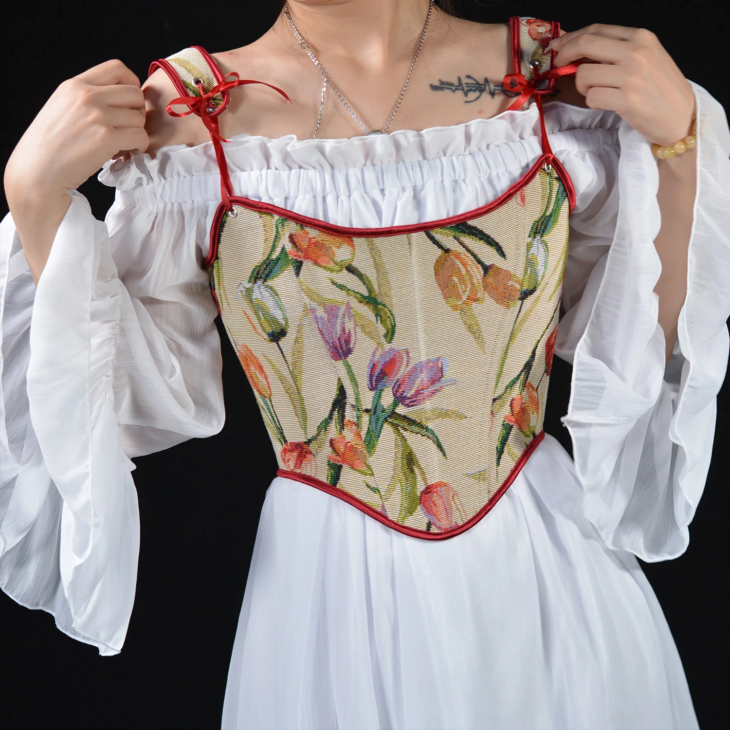 Retro Short Flower Print Off Shoulder Fashion Sexy Overbust Corset Crop Top Vest Female Underwear Bustier
Retro Short Flower Print Off Shoulder Fashion Sexy Overbust Corset Crop Top Vest Female Underwear Bustier