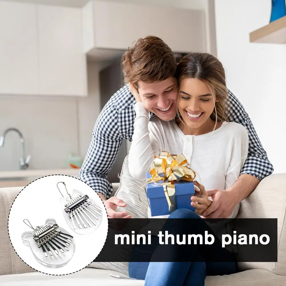 

Kalimba Music Instrument Mini Musical Keyboard Thumb Gift Sports Wooden Child Small Wearable Cute Piano Acrylic Gifts Q8A5