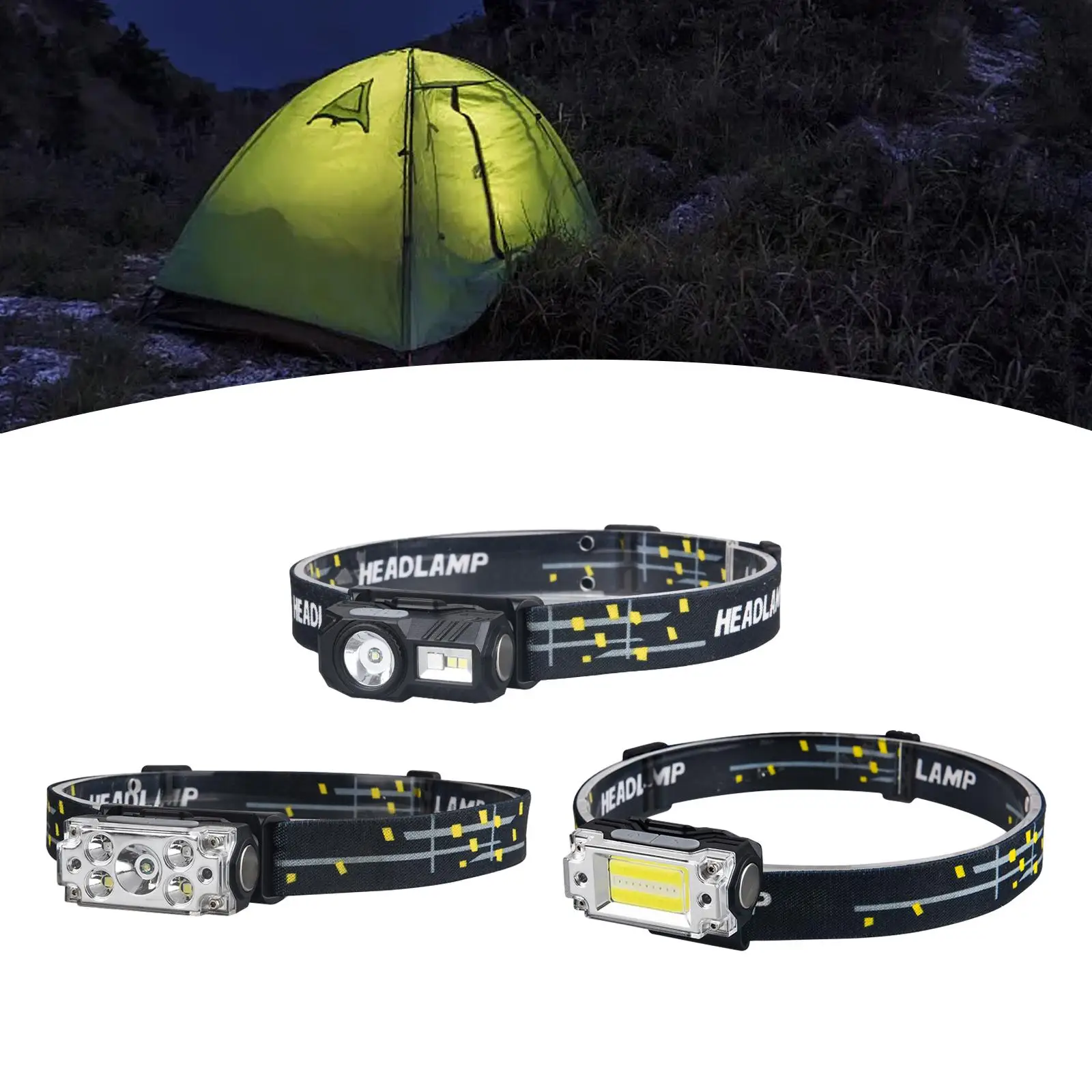 

Headlamp Work Lights USB Rechargeable Head Torches Head Light, LED Headlight Head Lamp for Outdoor Working Camping Emergency