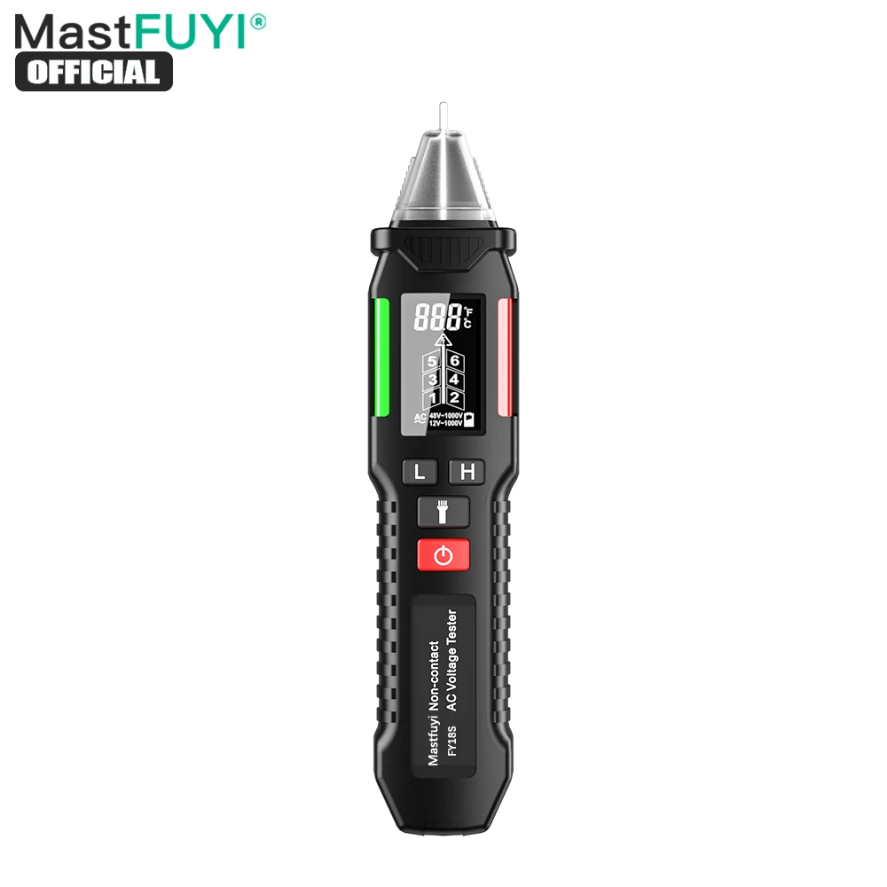 MASTFUYI FY18S Большой экран бесконтактный детектор напряжения электрический карандаш тестер напряжения переменного тока умный детектор разрыва проверка живого напряжения
MASTFUYI FY18S Большой экран бесконтактный детектор напряжения электрический карандаш тестер напряжения переменного тока умный детектор разрыва проверка живого напряжения
