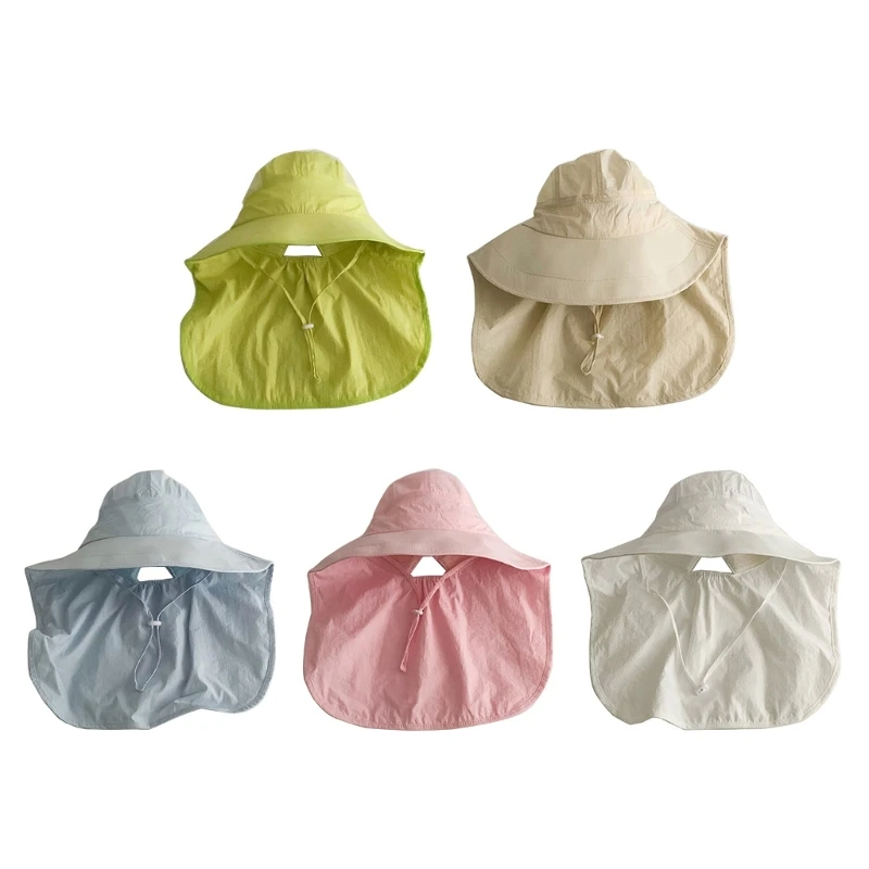 

Baby Sun Hat Breathable Flap Sun Protections Hat with Wide Brim Infant Summer Dropship