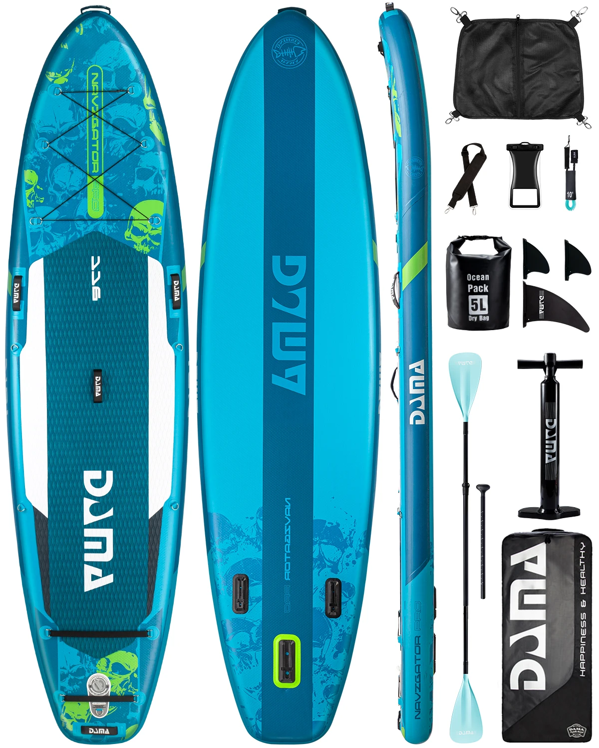 

DAMA Waterproof Inflatable Paddle 11'6''x35''x6''Adult Standing Style Aquatic Fishing With Accessories SUP Board